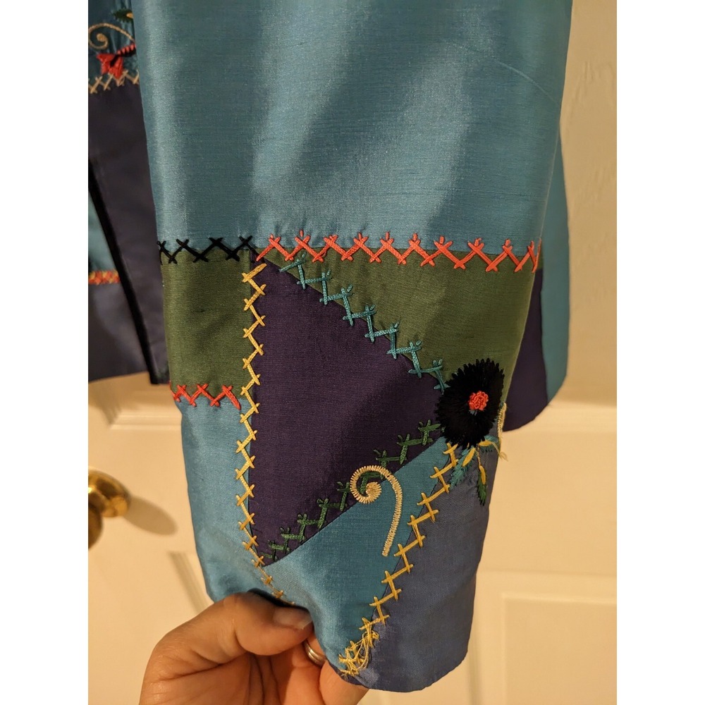 August Max Colorful Patchwork Embroidered Floral … - image 6